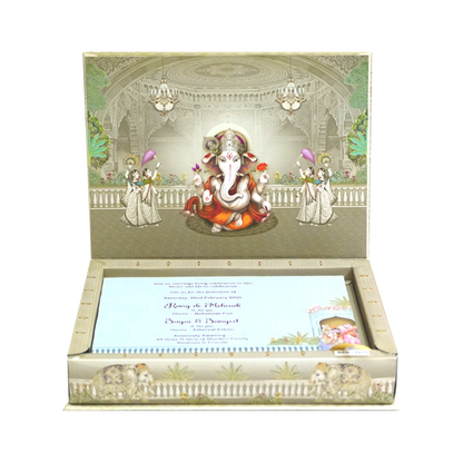 Beige MDF Wedding Box-King of Cards