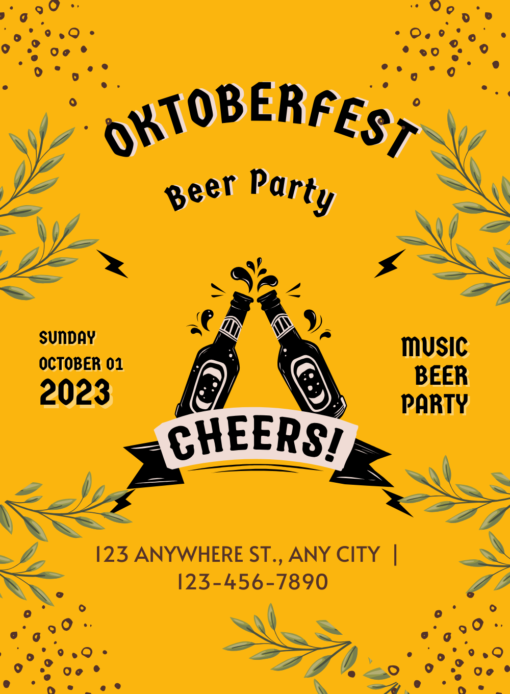 Yellow Fun Oktoberfest Invitation-King of Cards