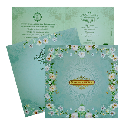 Berry Blue Floral Offset With Name Plate-KNKBY5407-King of Cards