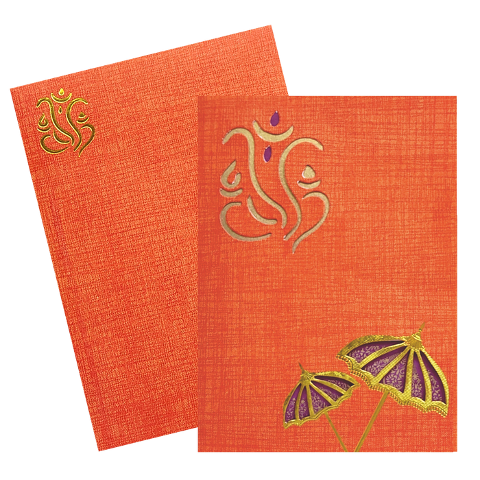 Classic Yellow Shading With Cut Ganesha Wedding Card-King of Cards