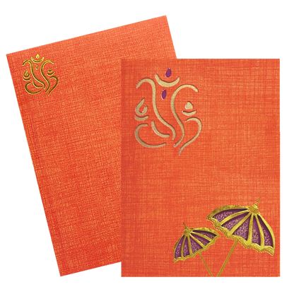 Classic Yellow Shading With Cut Ganesha Wedding Card-King of Cards