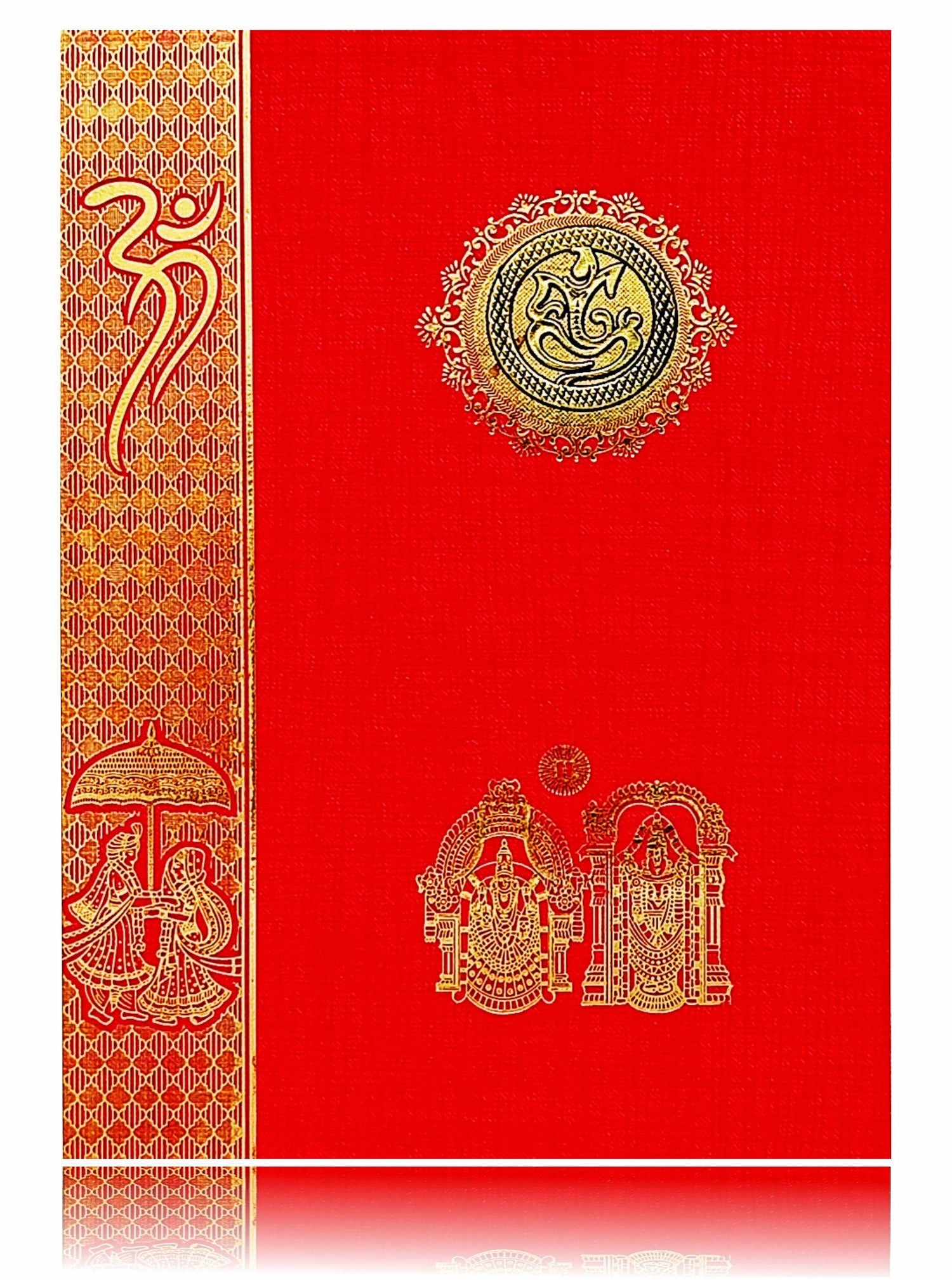Red Classic Paper Print Balaji And Padmavathi Wedding Cards-KNCP817R