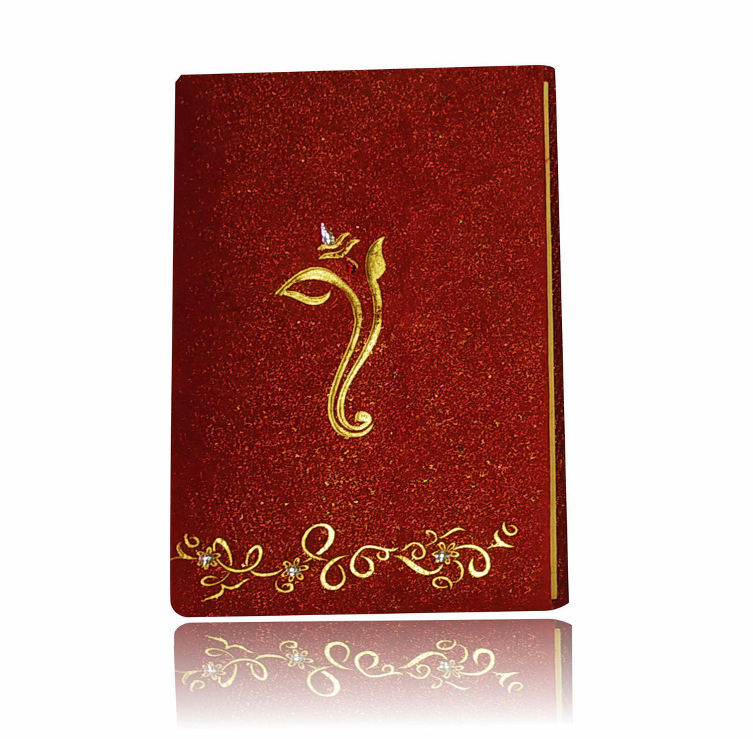 Maroon Fancy Ganesha Invitation Card-King of Cards