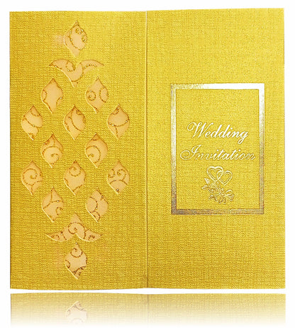 Brown Gold Die Cut Invitation Card With Sandal Wolly-KNK4342NI