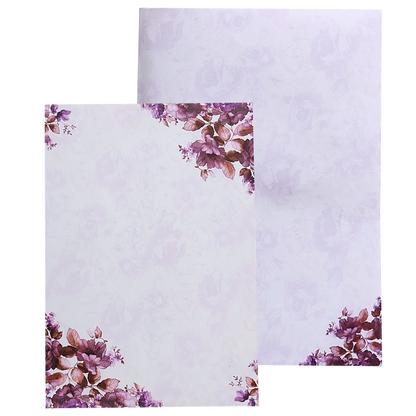 Violet Prince Paper Print Floral Wedding Card In Offset Printing-KNPP680V-King of Cards