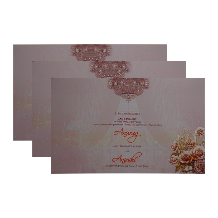 Cream Premium Padded Wedding Invitation-King of Cards