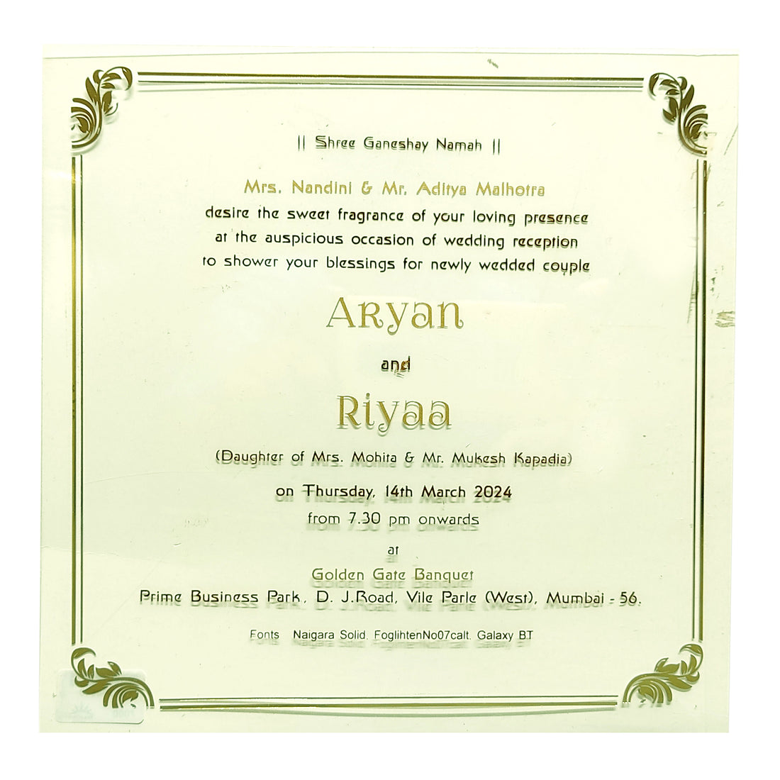 Invitation Card - KRCS6640