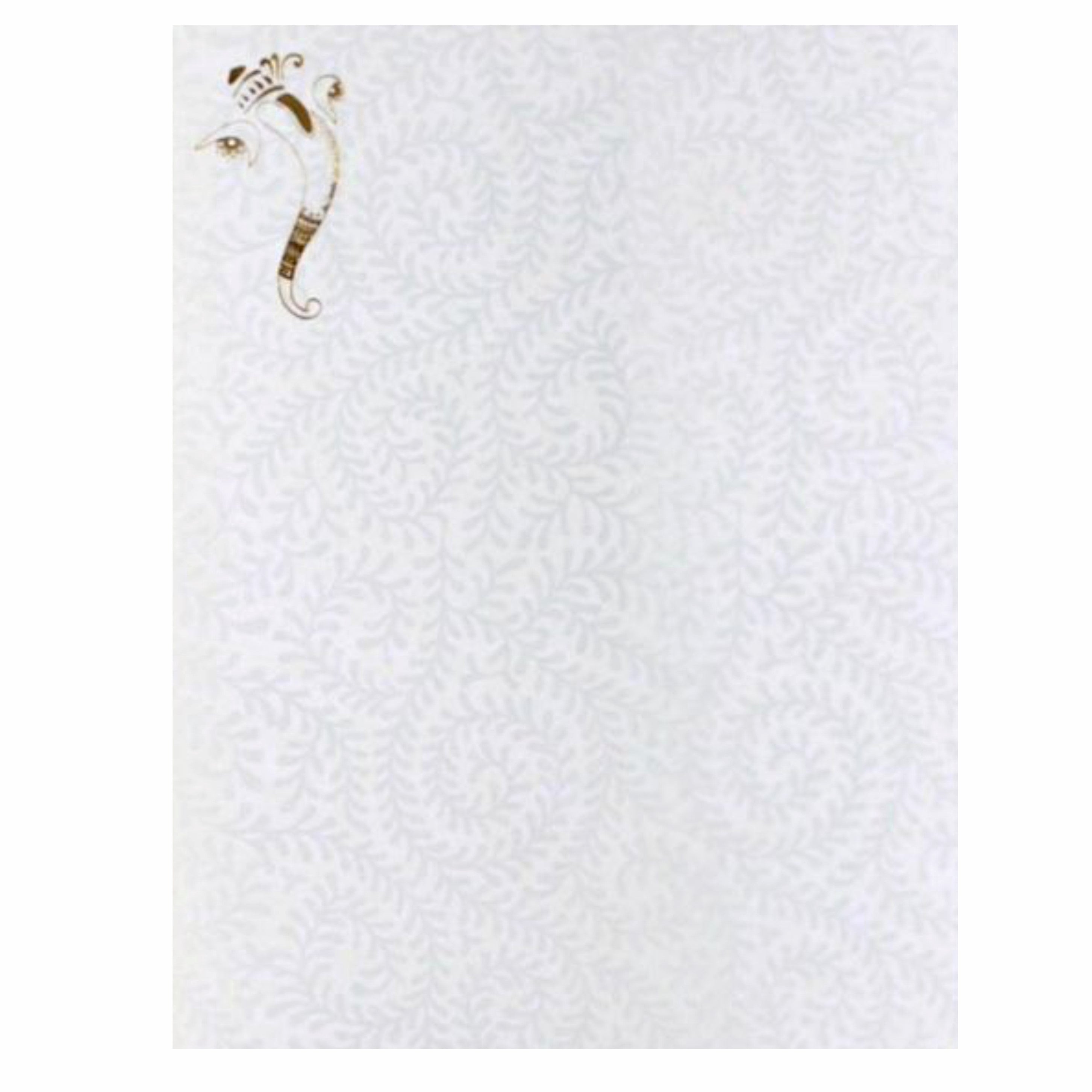 Gorgeous White Flower Laser Cut Ganesha Card - KNK30620