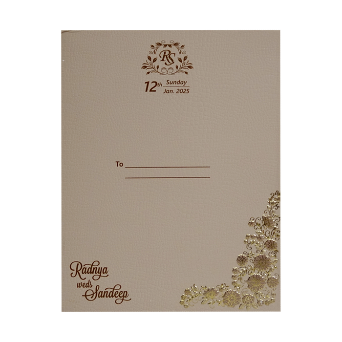 Cream Pink Floral Invitation-King of Cards