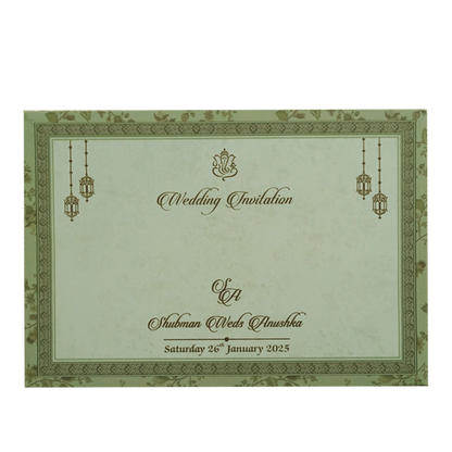 Mint Green Marriage Invitation Card-KRB8250