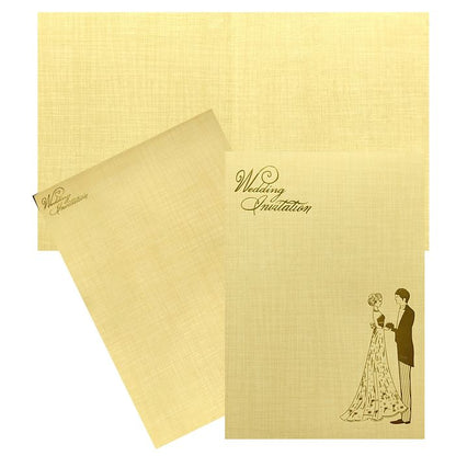Cream Couple Wedding Invitation Card-King of Cards