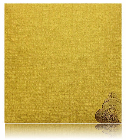 Brown Gold Die Cut Invitation Card With Sandal Wolly-KNK4342NI