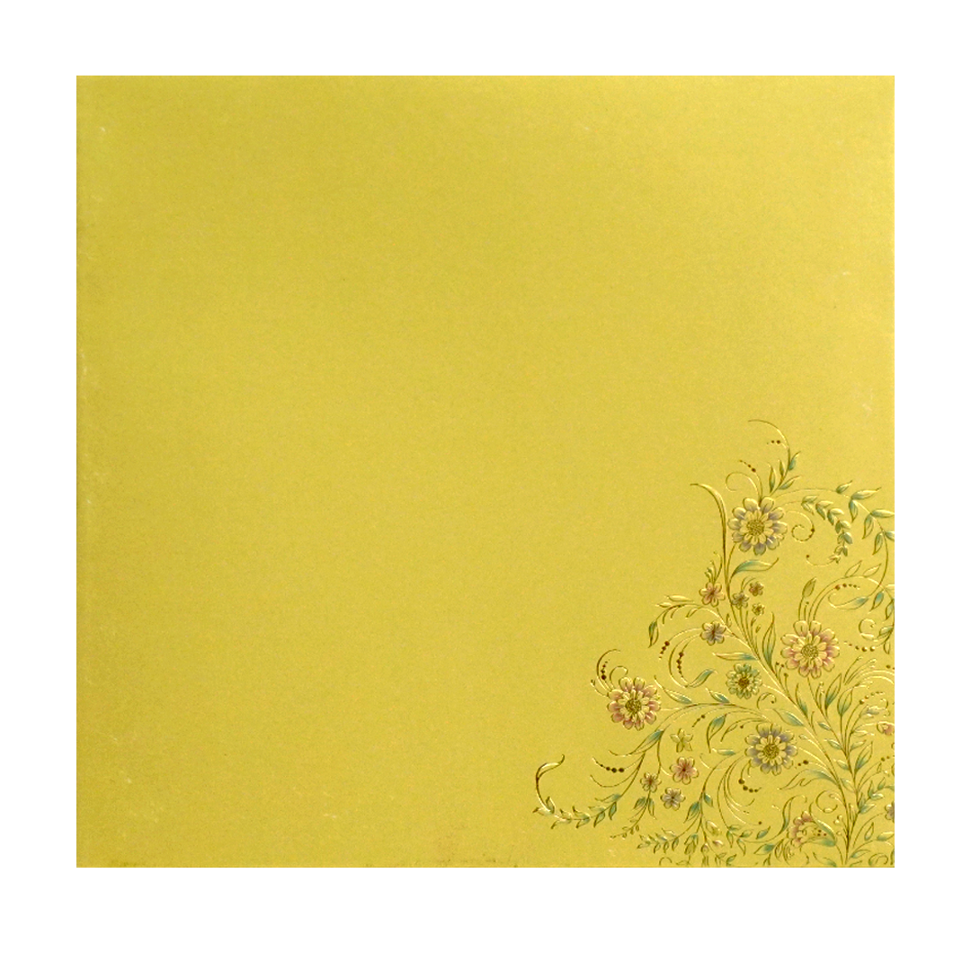 Golden Yellow Wedding Invitation Card-KAC05960