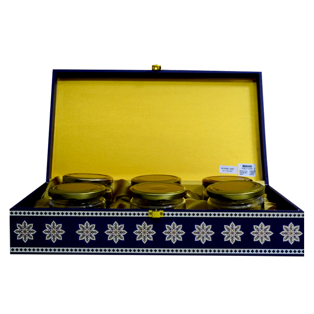 Blue Floral Mandala Box Invitation-KBX1406