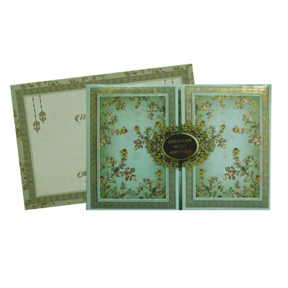 Mint Green Marriage Invitation Card-KRB8250