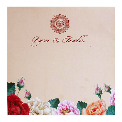 Pink Floral Tracing Wedding Invitation-King of Cards