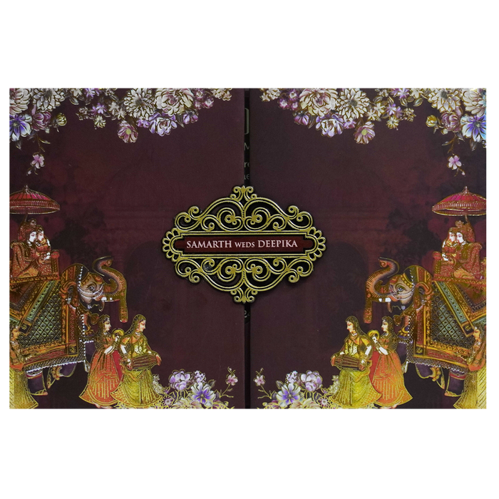 Chocolate Brown Floral Invitation-King of Cards