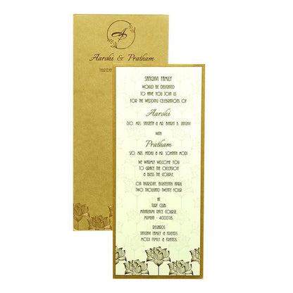 Brown Padded Single Sheet Invitation-KRCS6240