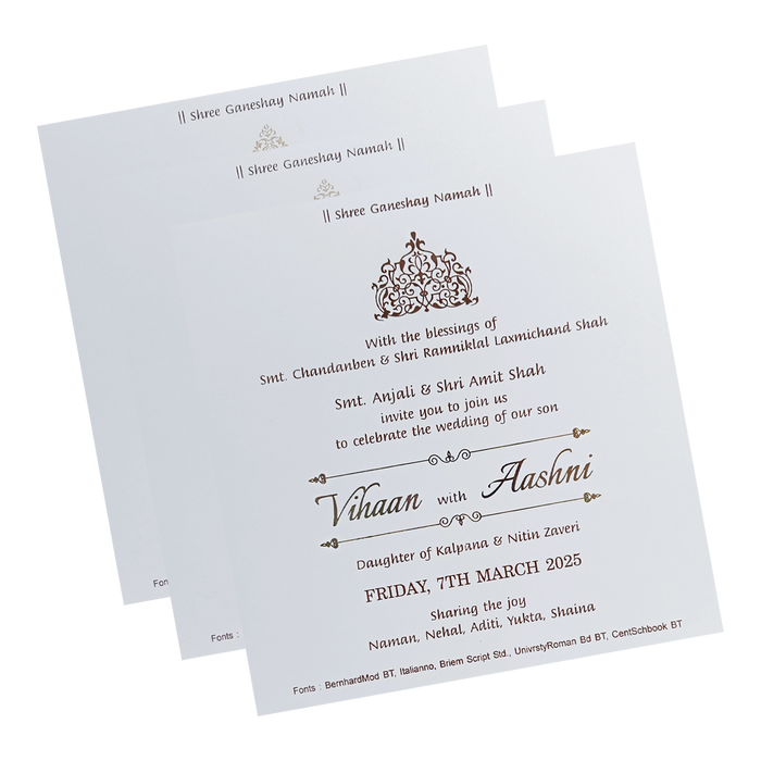 Brown Gold Padded Invitation-King of Cards