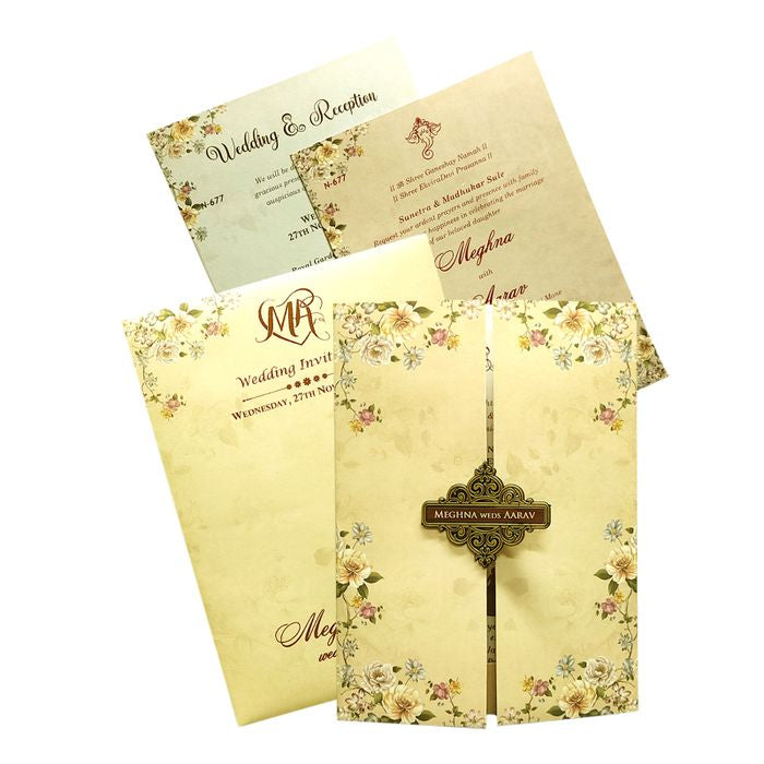 Pale Light Brown Marriage Card-KVN06770