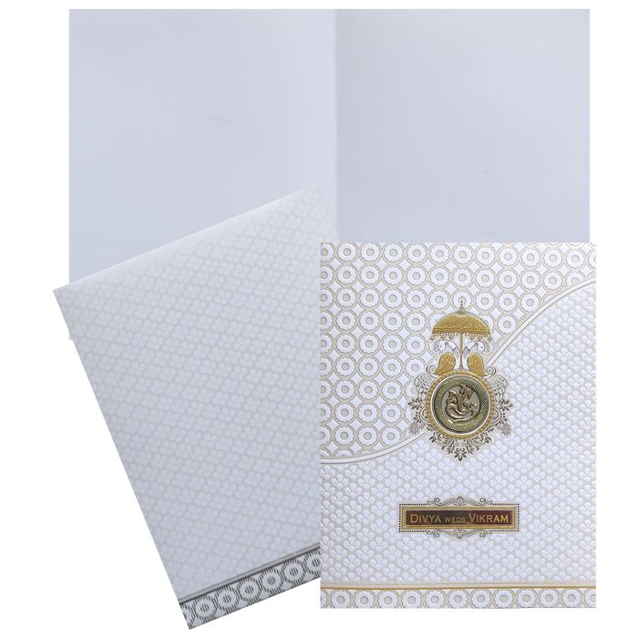 Check out the collection of White Embossed Nameplate invitation card at best price. &amp;