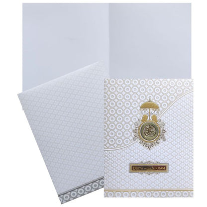 Check out the collection of White Embossed Nameplate invitation card at best price. &amp;