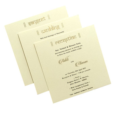 White Embossed Box Invitation Card-King of Cards