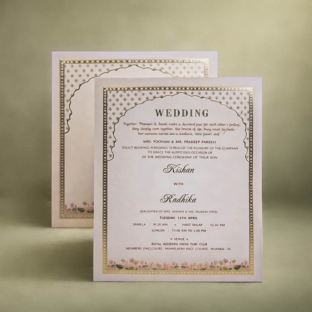 Pink Radha Krishna Wedding Invitation Box-KMMEX8340