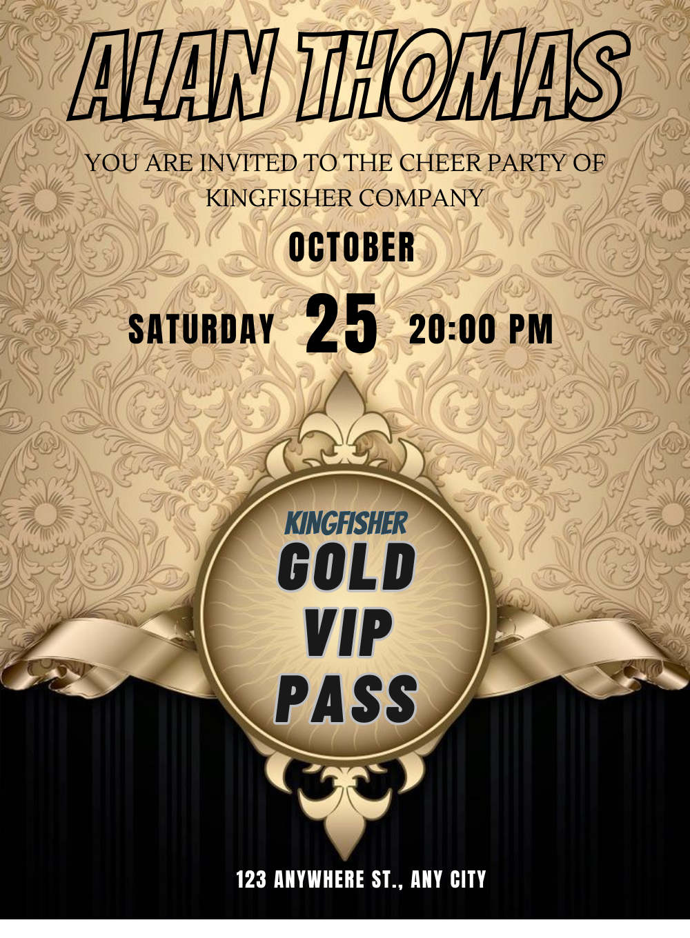 Cheer Party VIP Event Invitation-AAVET003