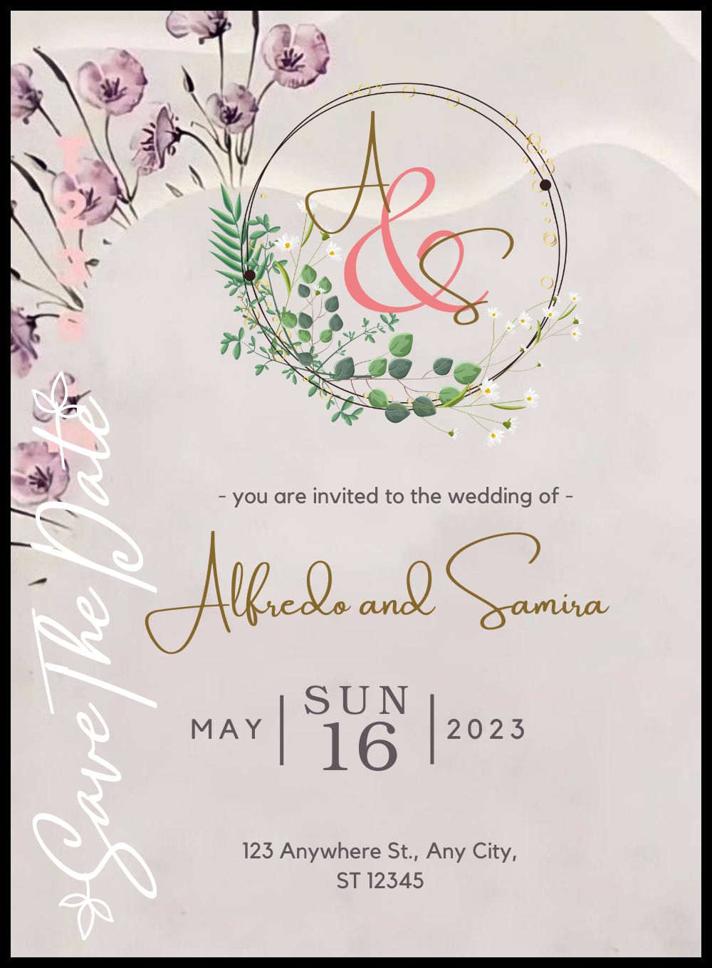 Circle Wreath Classic Invitation-AACLS003