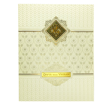 White Embossed Floral Invitation Card-King of Cards