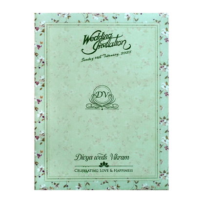 Green Floral Nameplate Door Invitation Card-King of Cards