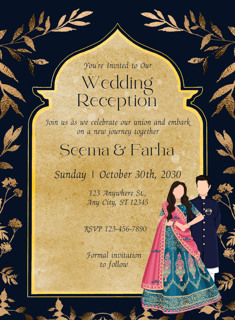 Dark Blue Elegant Hindu Wedding-AAHIN031