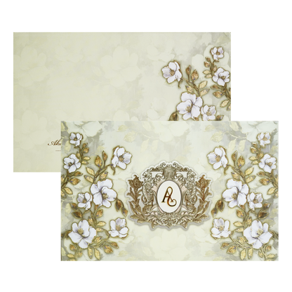Yellow Floral Padded Wedding Card-King of Cards