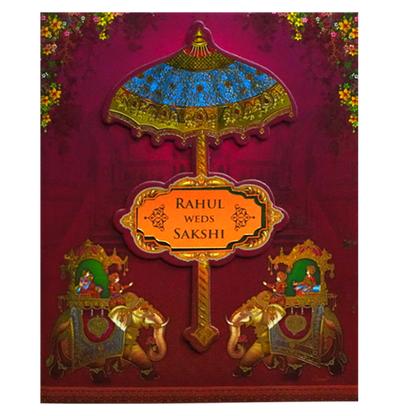 Orange Royal Padded Wedding Card-King of Cards