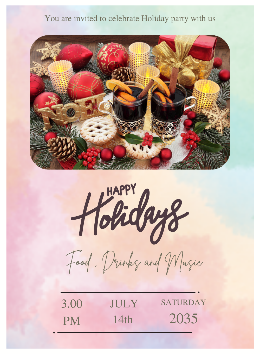 Color Days holiday party Invitation-AAHOP008