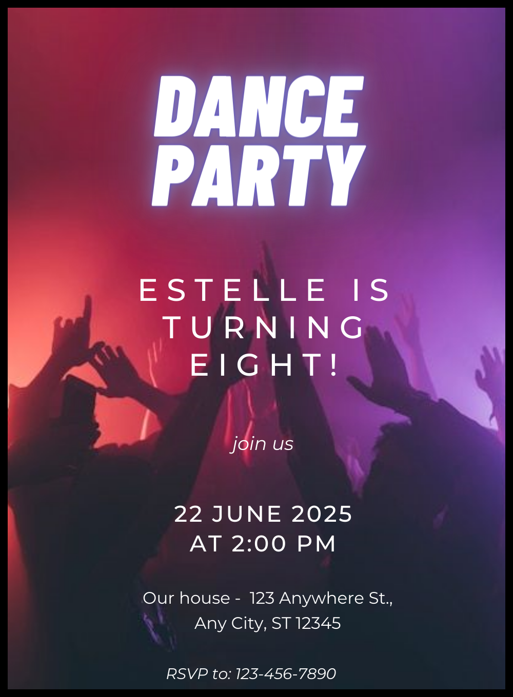 Color Disco Dance Party Invitations-AADPI030