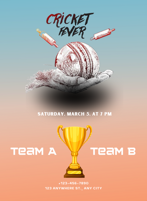 Color Fever Cricket Invitation-AACRI004