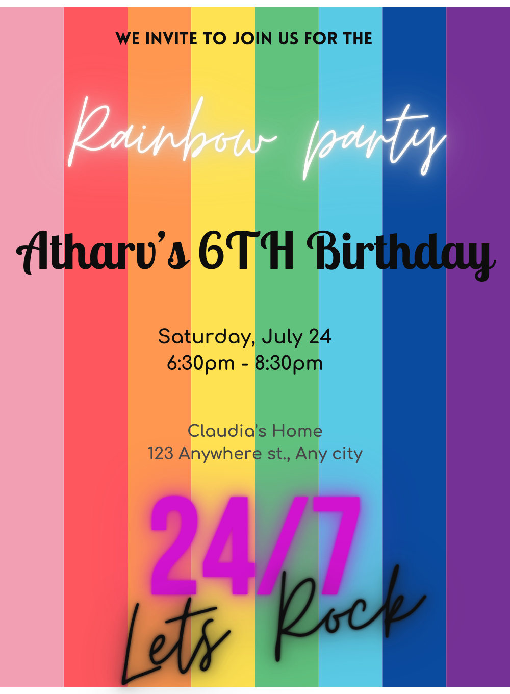 Colorful Rainbow Invitation-AARNB004