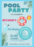 Colorful Chaos Pool Party Invitation-AAPPI032