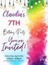 Colorful Splash Rainbow Invitation-AARNB007