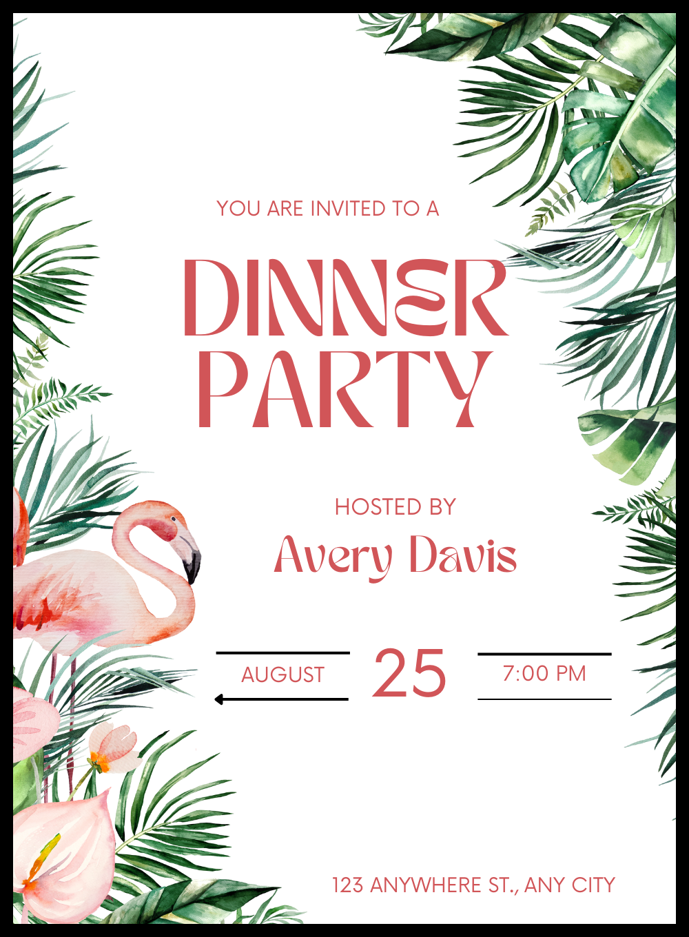 Colorfully Festive Dinner Party Invitation-AADNI005