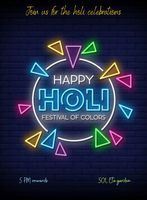 Colorsplash Holi Invitation-AAHOL005
