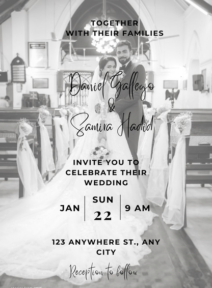 Couple Photo Christian Wedding Invitation-King of Cards