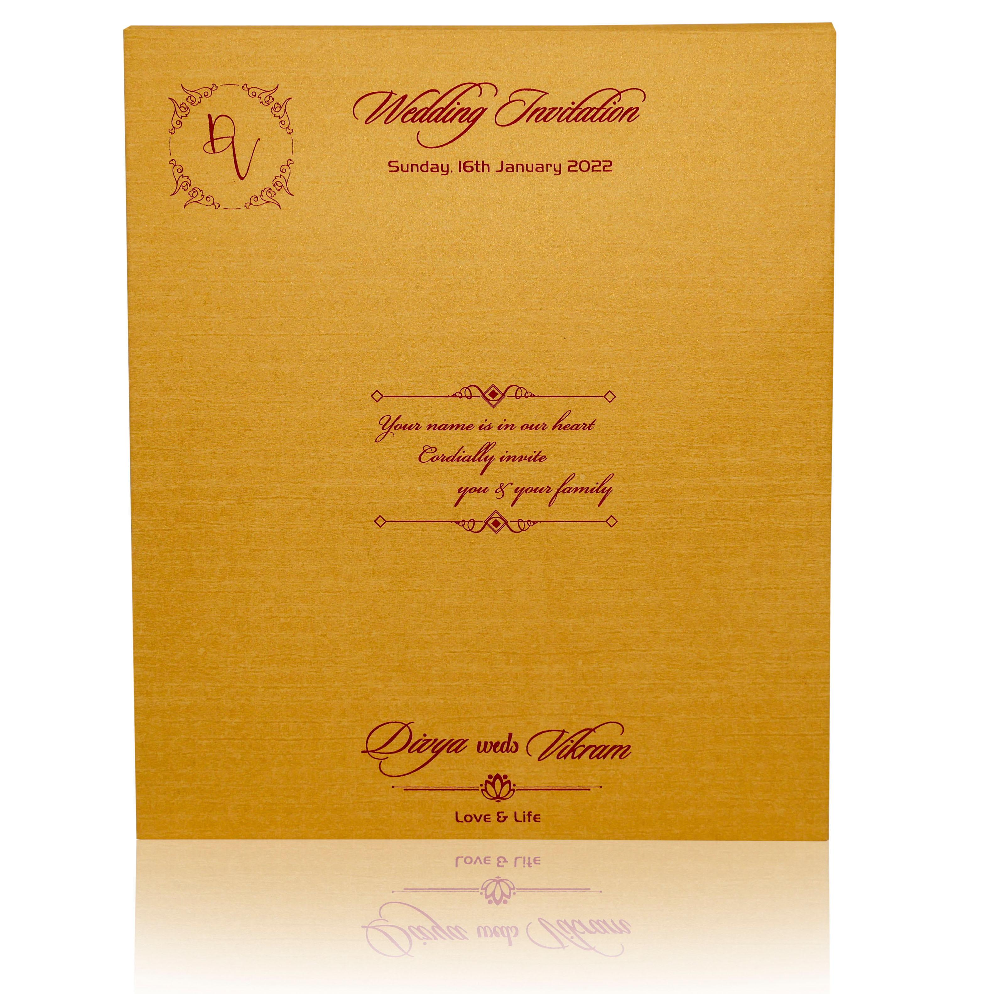 Gold Padded Open Door Floral In Gold Foiling-KNPS7503G