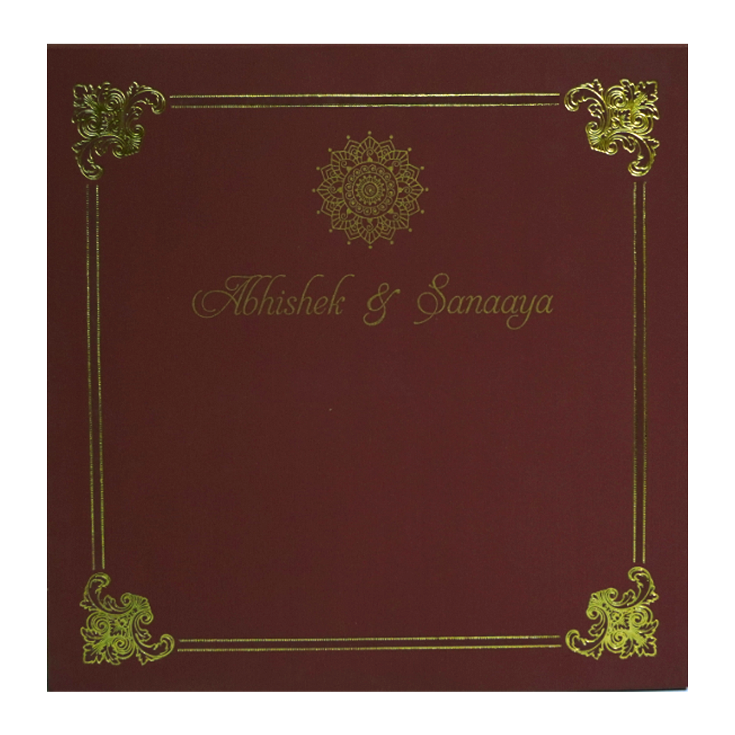 Dark Red Floral Box Wedding Card-King of Cards