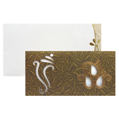 Enchanting Green Shading With Cut Ganesha Personal Wedding Card - KNHM805G