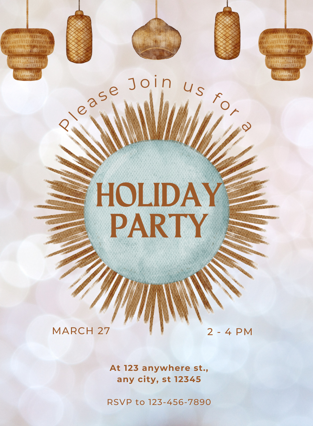 Cream Wooden holiday party Invitation-AAHOP004