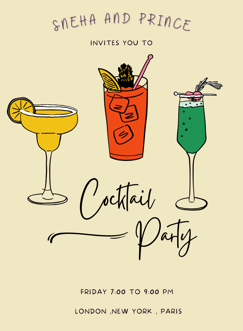 Crimson Carnival Cocktail Party Invitation-AACPI023