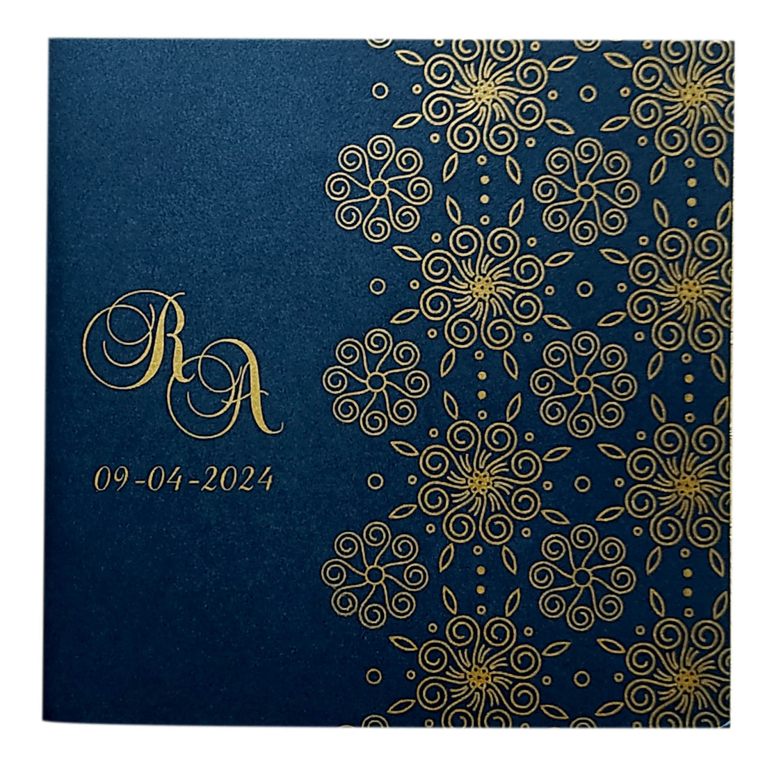 Dark Blue Gold Design Invitation-King of Cards
